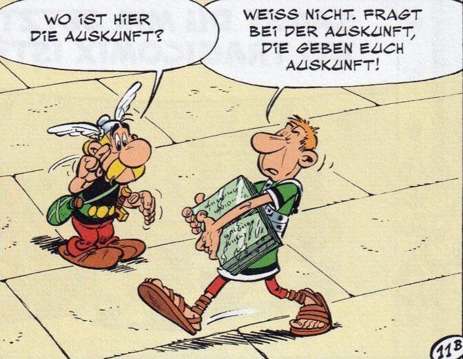 Asterix fragt nach Auskunft